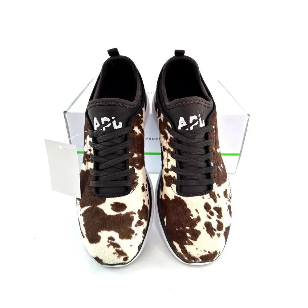 APL Women's Deep Brown White Cow Iconic Phantom Sneakers Size 8